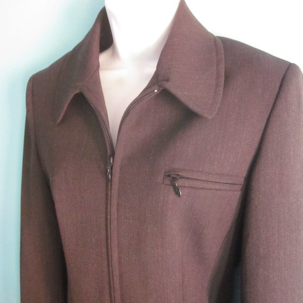 Judith & Charles Teenflo Zip Up  Gray Wool Blazer Size 8